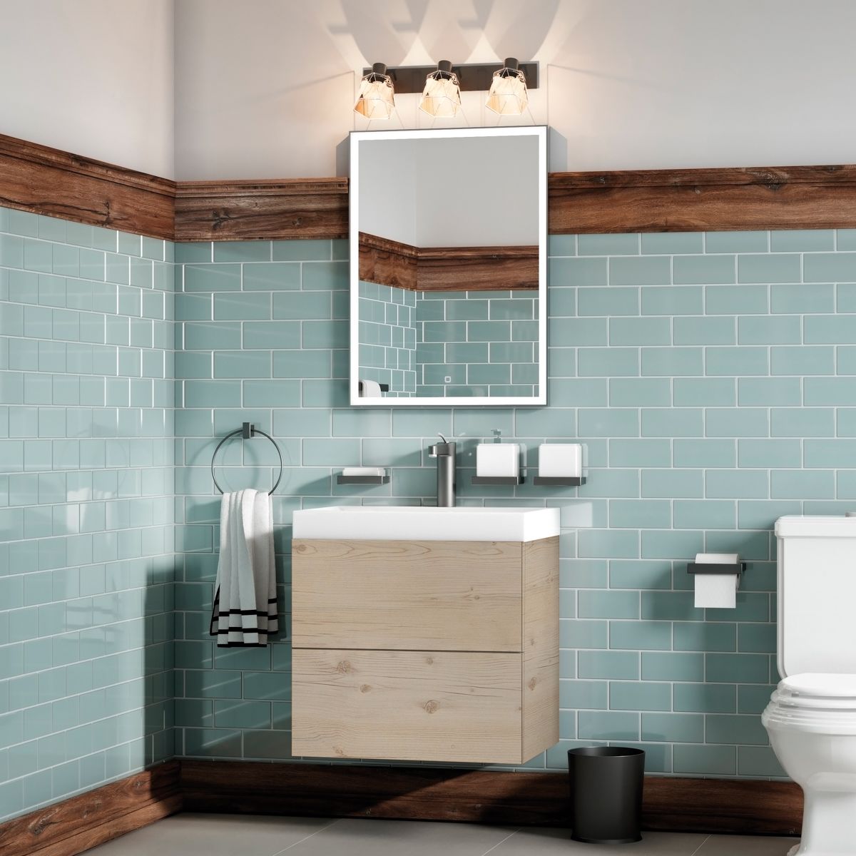 Мебель для ванной комнаты подвесная Art&Max VERONA-PUSH 60 см Gascon Pine Chiaro